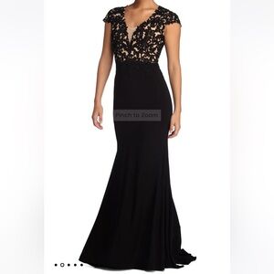 Black open back dress